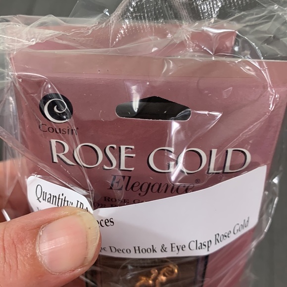 Set of 3 Cousin Rose Gold Elegance Deco Hook & Eye Clasp Rose Gold Plate 3949481 - Picture 6 of 11